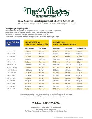 groome transportation schedule the villages.